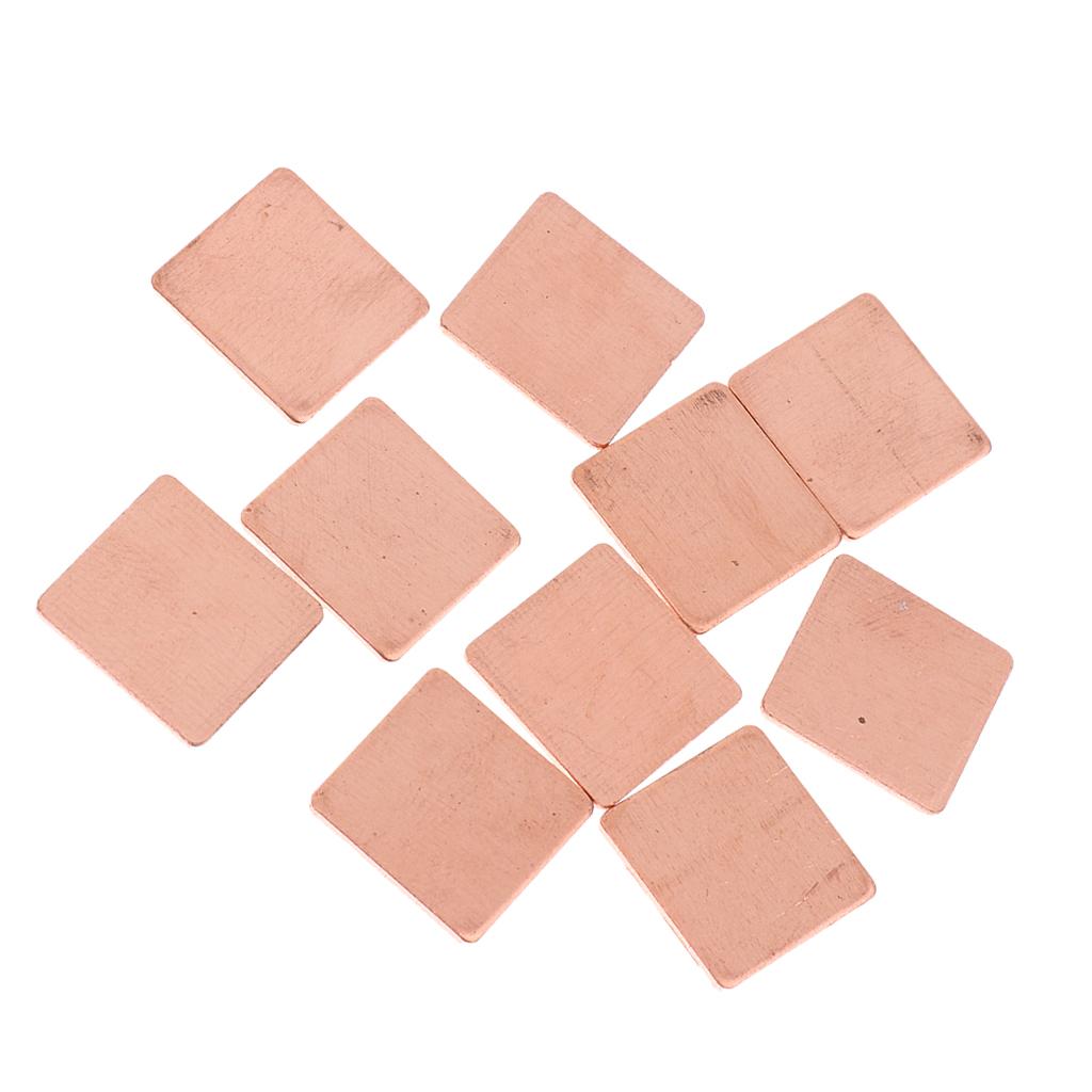 10 Pieces IC Chipset Cooler Thermal Heatsink Copper Pad Shim Size 15 x 15 mm for Raspberry Pi