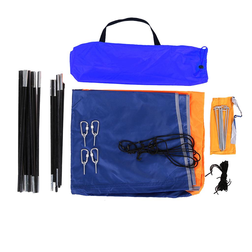 2-person Boat Sun Shade Shelter Kit Sailboat Awning Top Cover Fishing Tent