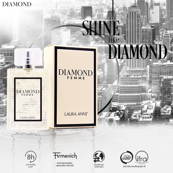 Nước hoa nữ Laura Anne Diamond Femme - White 45ml