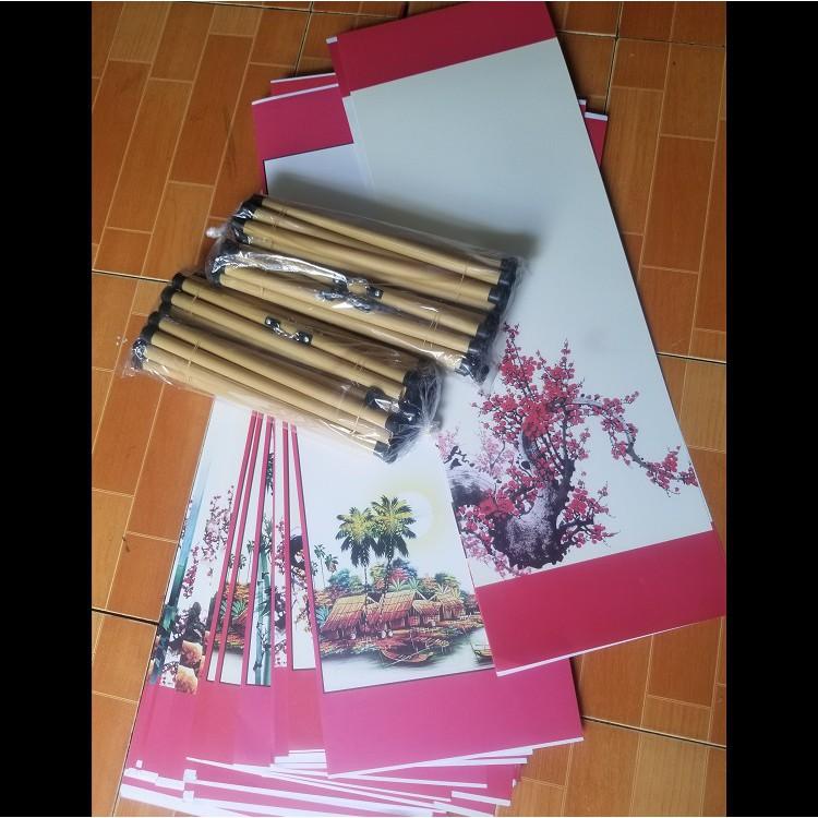 Bộ gồm 50 tờ giấy viết thư pháp kèm 50 CẶP nẹp treo kích thước 27cm x 79cm