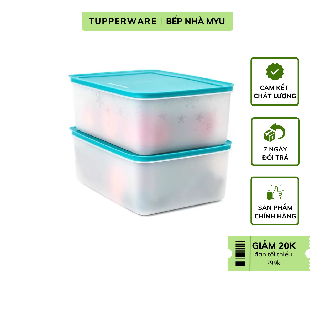 BỘ TUPPERWARE 2 HỘP TRỮ ĐÔNG FREEZERMATE GEN II 5.7L (01 HỘP)