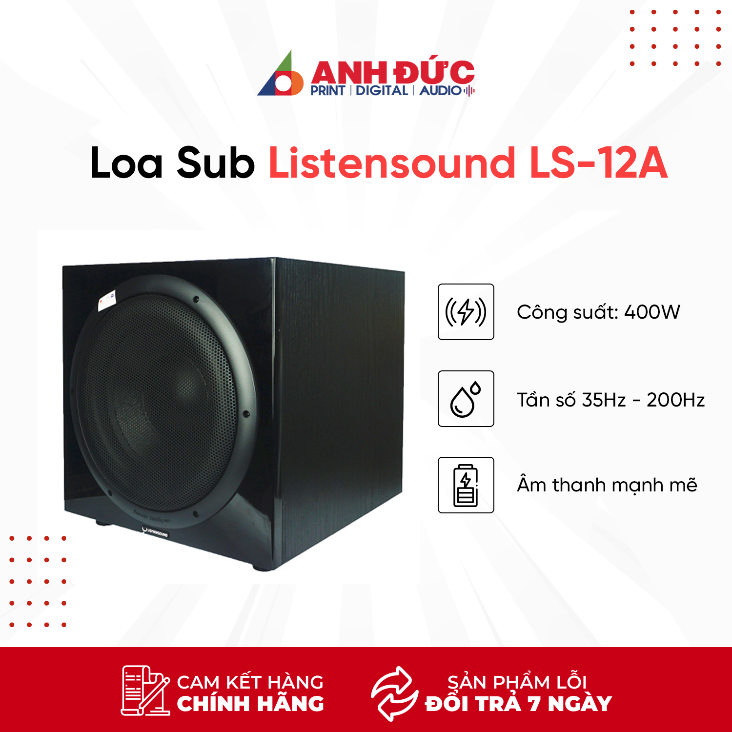 Loa Sub Listensound LS-12A - Hàng Chính Hãng