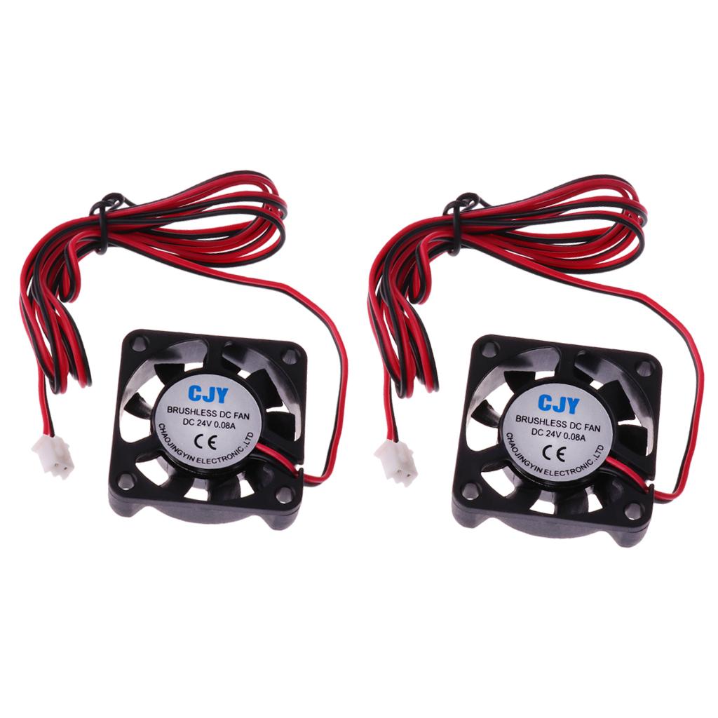 2 Pieces Silent 24V 40mmx40mmx10mm 4010 Brushless Cooling Fan for 3D Printer