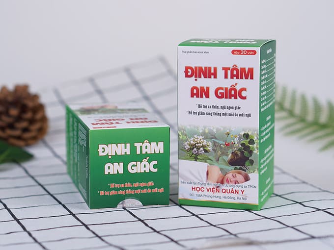 Định tâm an giấc học viện quân y giúp an thần ngủ ngon cải thiện mất ngủ hộp 30 viên