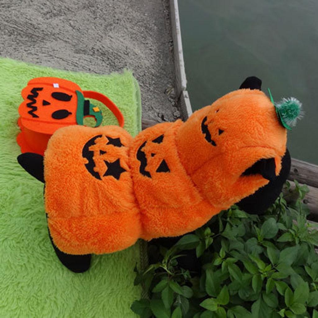Pet Puppy Winter Hoodie dog Warm Orange Coat Clothes Apparel