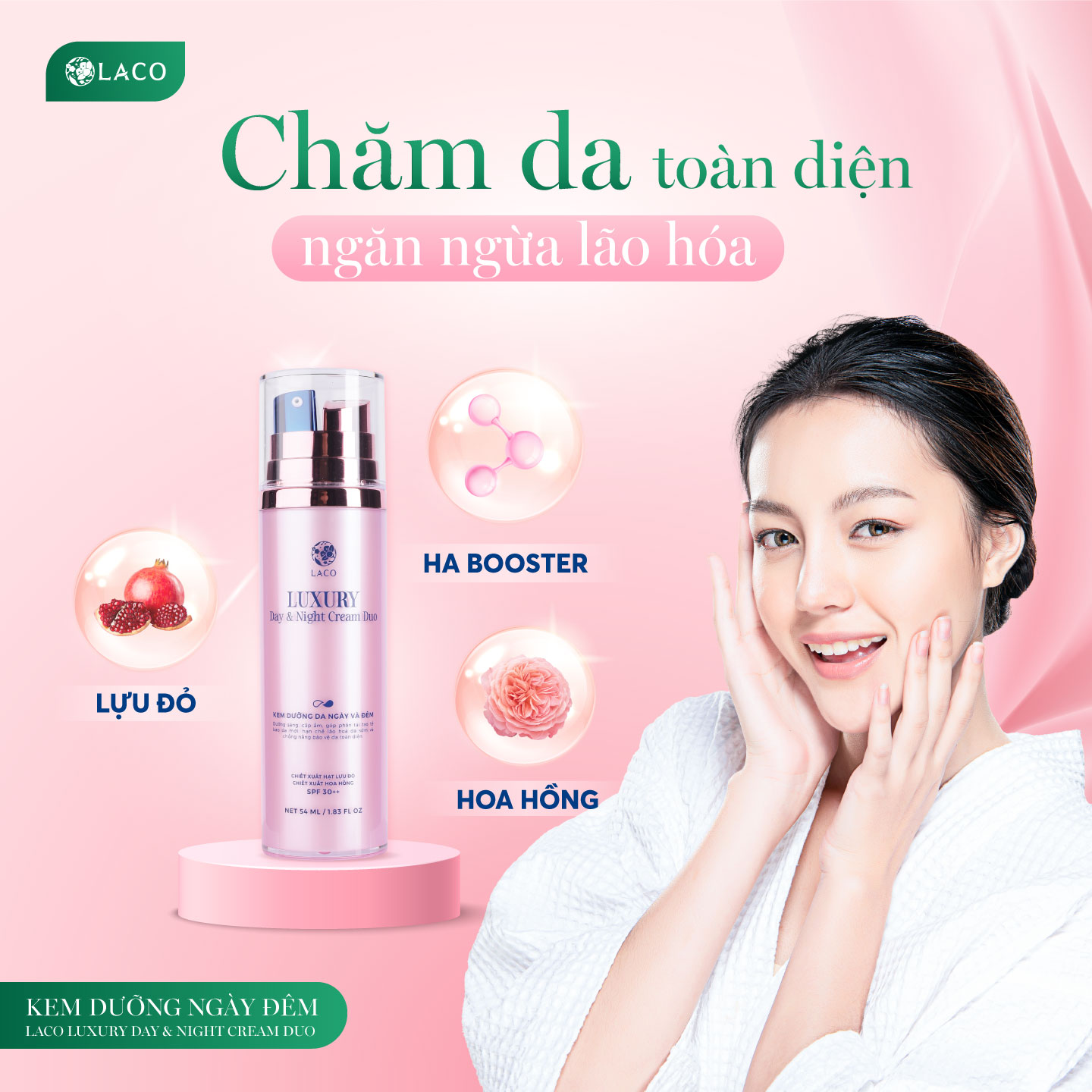 Kem Dưỡng Da Laco Luxury DAY &amp; NIGHT CREAM DUO - kem ngày LACO - kem đêm LACO  ( Giảm giá 240k và Tặng quà trị giá 260k)