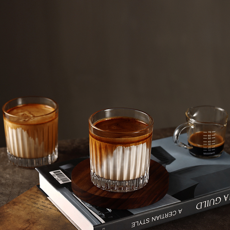 Ly thủy tinh khía cổ điển 300ml dùng cho cafe, bia đều chuẩn - Mã 611A