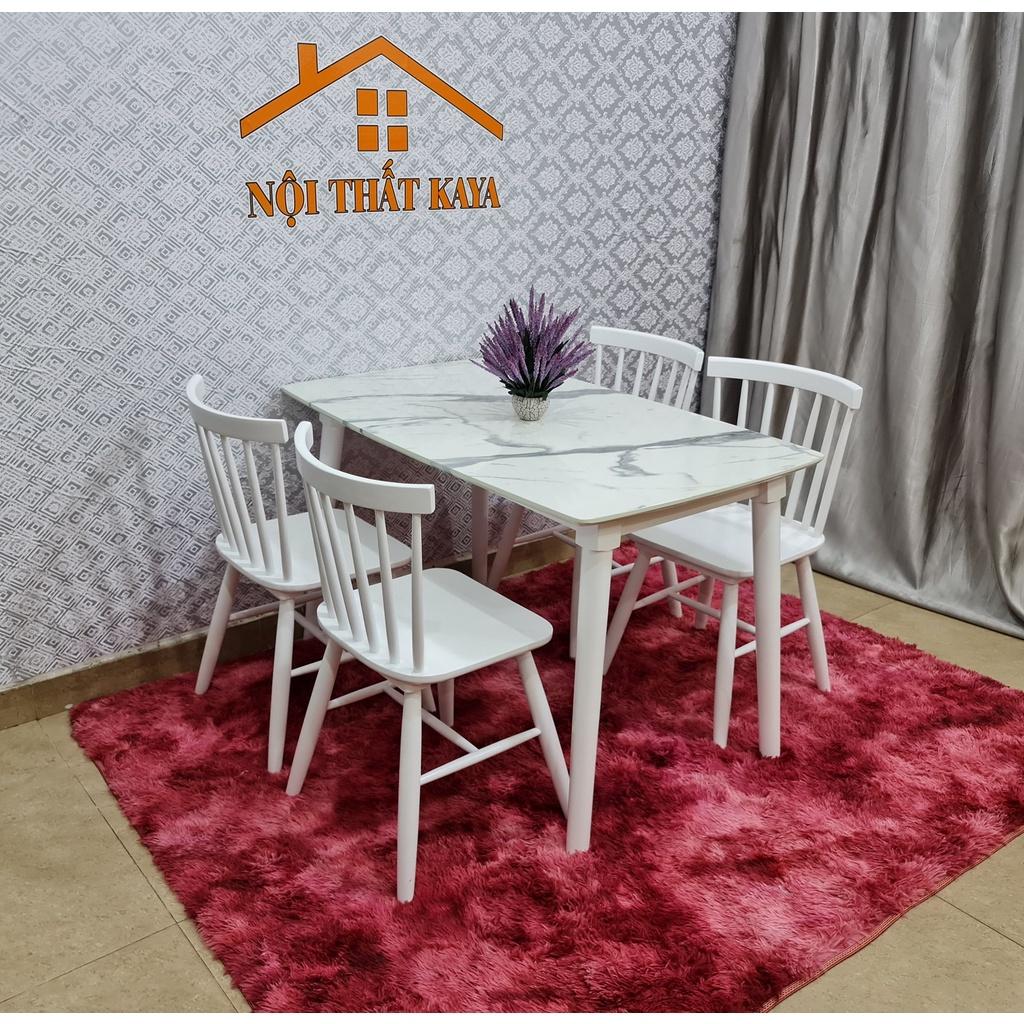 Bộ bàn ăn mặt đá 4 ghế Sunny