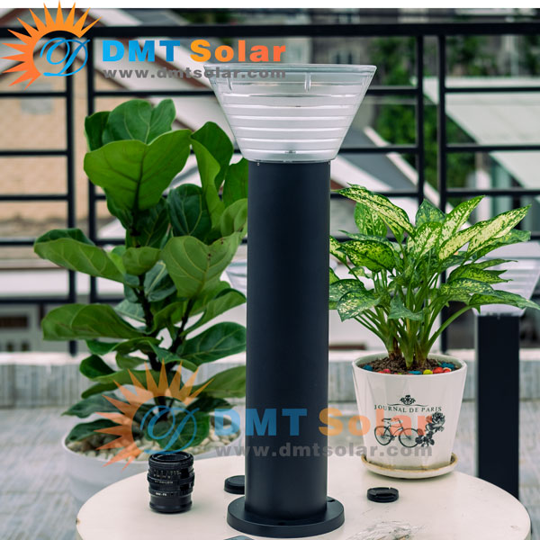 Đèn trụ sân vườn trụ tròn cao 60cm năng lượng mặt trời DMT-TS06D