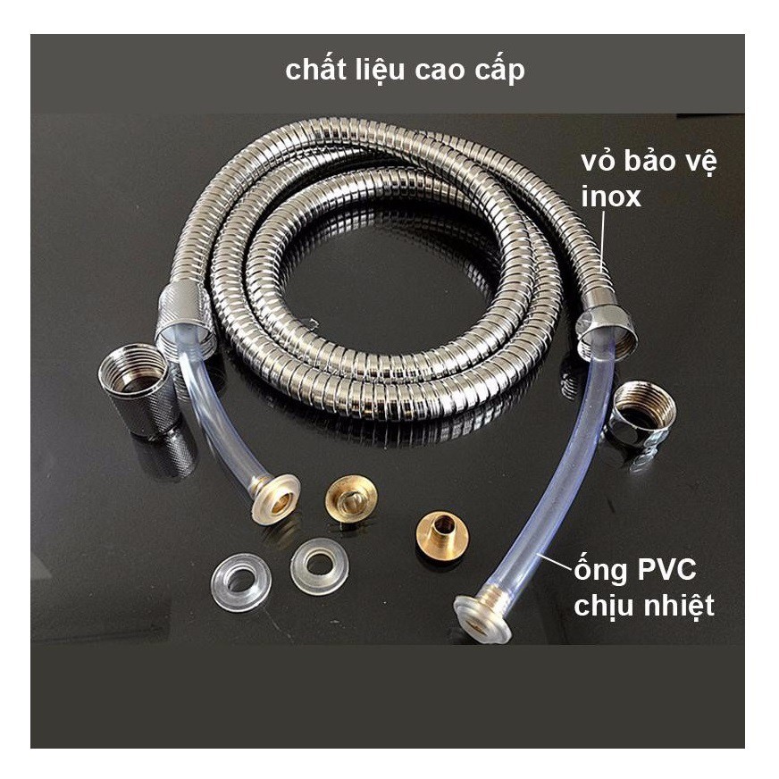 Combo Vòi Sen, Bát Sen Tăng Áp LUVA VS4, Kèm Dây Sen, inox304, chống xoắn, Chính Hãng, BH 12 tháng