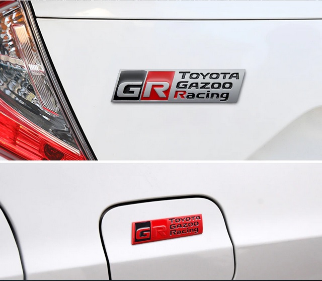 Tem chữ logo TOYOTA GAZOO RACING dán trang trí xe ô tô