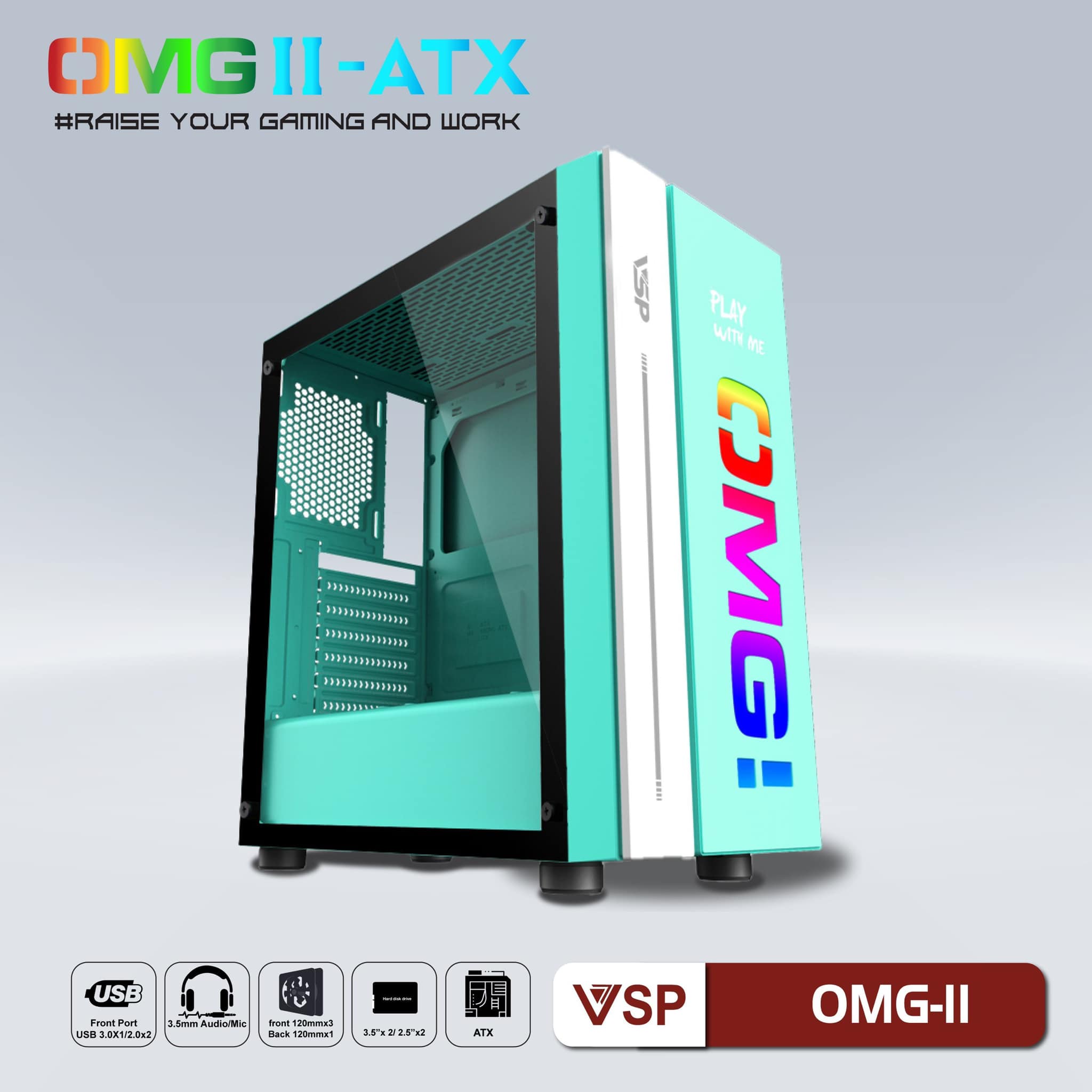 Case VSP LED Gaming OMG-II ATX - Hàng chính hãng