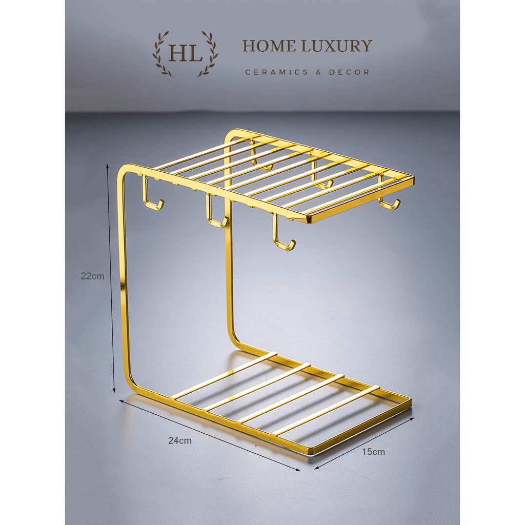 GIÁ ÚP CỐC TREO | GIÁ ÚP CỐC INOX DECOR VÀNG GƯƠNG 2021 | GIÁ TREO CỐC LY INOX