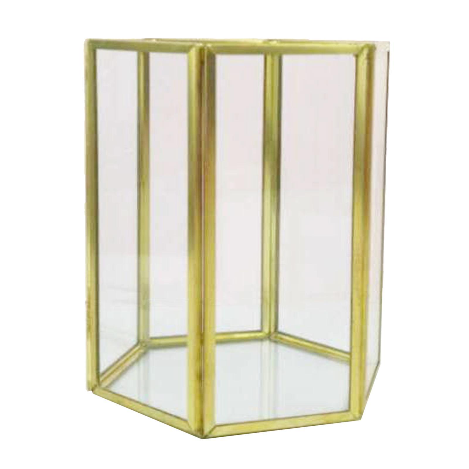 Hexagon Glass Pencil Holder School Office Desktop Storage Container