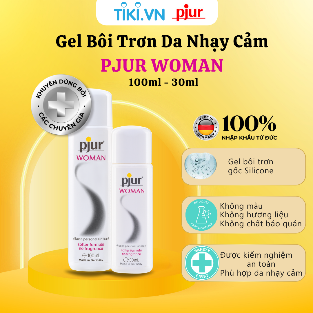 Gel bôi trơn silicone Pjur Woman Chai 100ml chất lỏng nhẹ mềm mại và an toàn cho da không chứa hóa chất an toàn sức khỏe