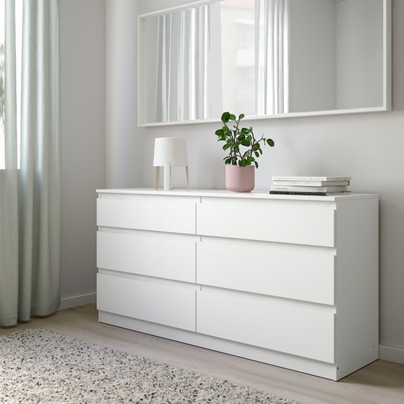 MOLTENI, Tủ đựng đồ 3 tầng 6 ngăn size nhỏ, Phong cách Bắc Âu, 140x40x72cm