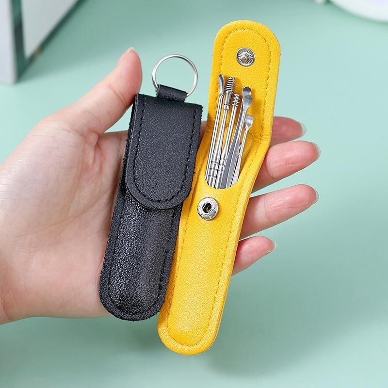Combo 2 Bộ lấy ráy tai 6 món  cao cấp inox 304, không gỉ an toàn kèm bao da Nữ Women