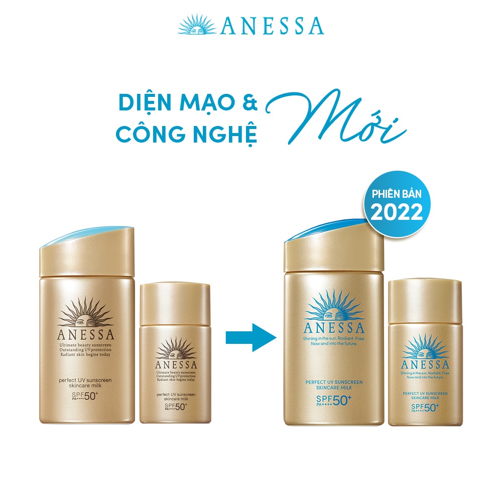 Bộ đôi sữa chống nắng bảo vệ hoàn hảo Anessa Perfect UV Sunscreen Skincare Milk 60ml &amp; 20ml