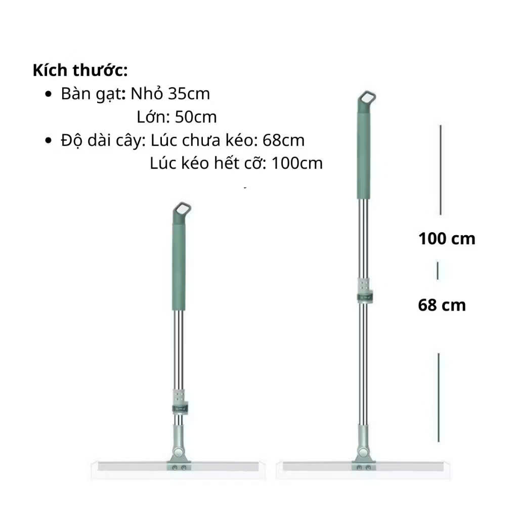 Cây Gạt Nước Chà Sàn Nhà Tắm Silicon Thông Minh Xoay 360 Độ LOẠI 50CM - HÀNG CHÍNH HÃNG MINIIN