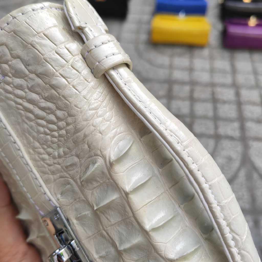 Túi nữ cá sấu Bạch tạng trắng tinh tuyền!