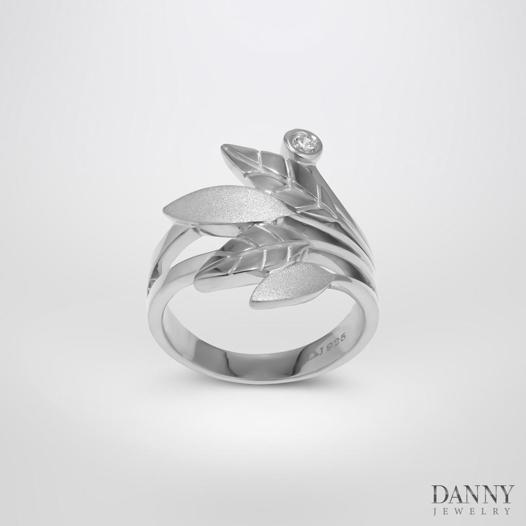 Nhẫn Nữ Danny Jewelry Bạc 925, Hình Lá Nguyệt Quế, Xi Rhodium/Vàng hồng N0033