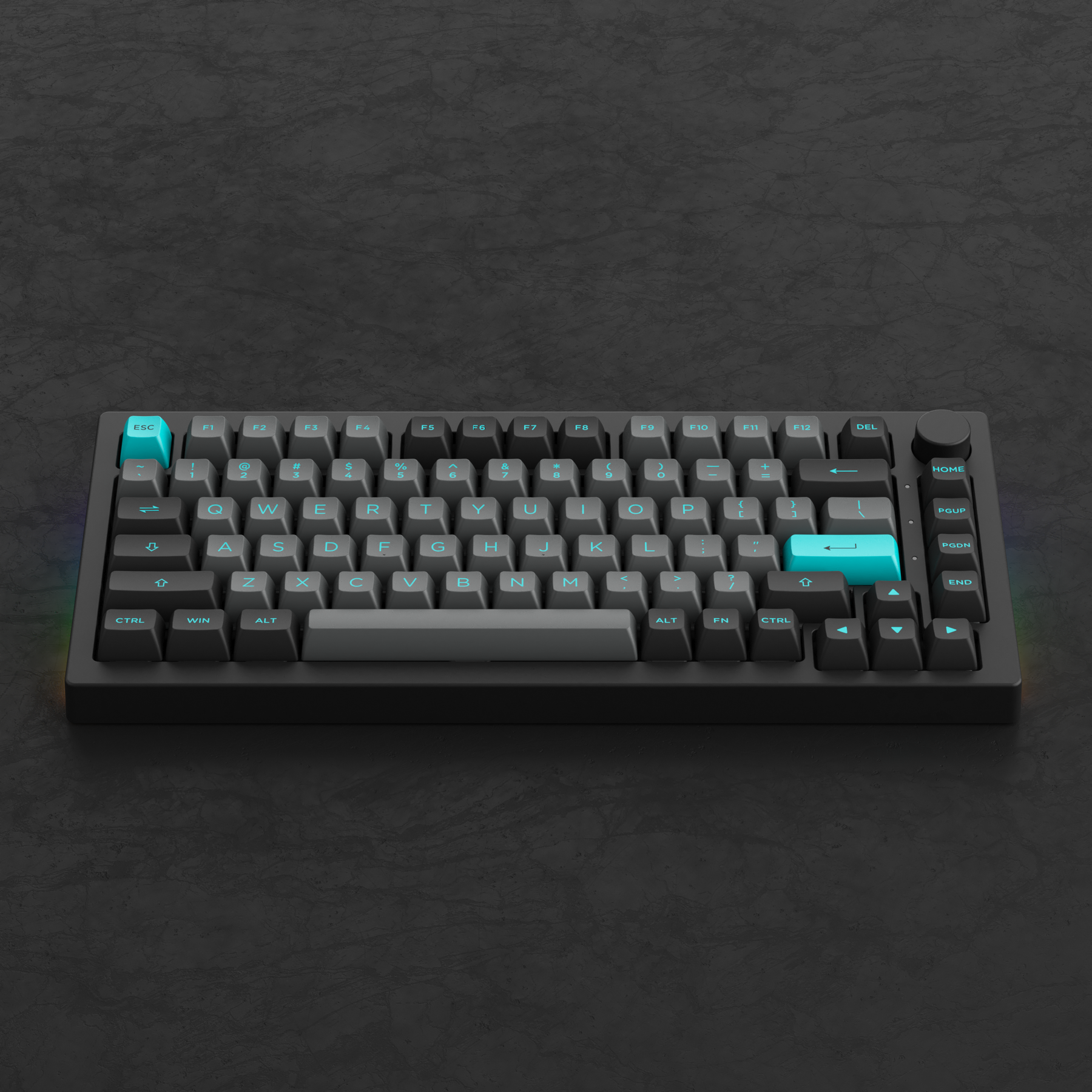 Bàn phím máy tính AKKO 5075B Plus Black & Cyan_Mới, hàng chính hãng