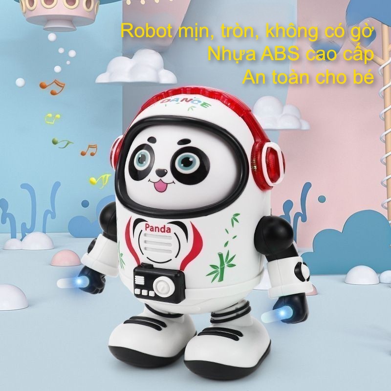 Robot nhảy múa vui nhộn theo nhạc đèn led đồ chơi gấu trúc loại lớn