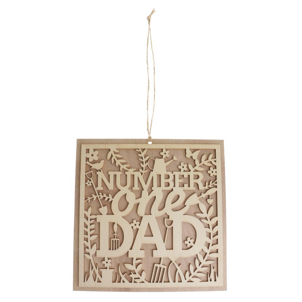 Vintage Style Number One Dad Wooden Plaque Board Father's Day Birthday Gift
