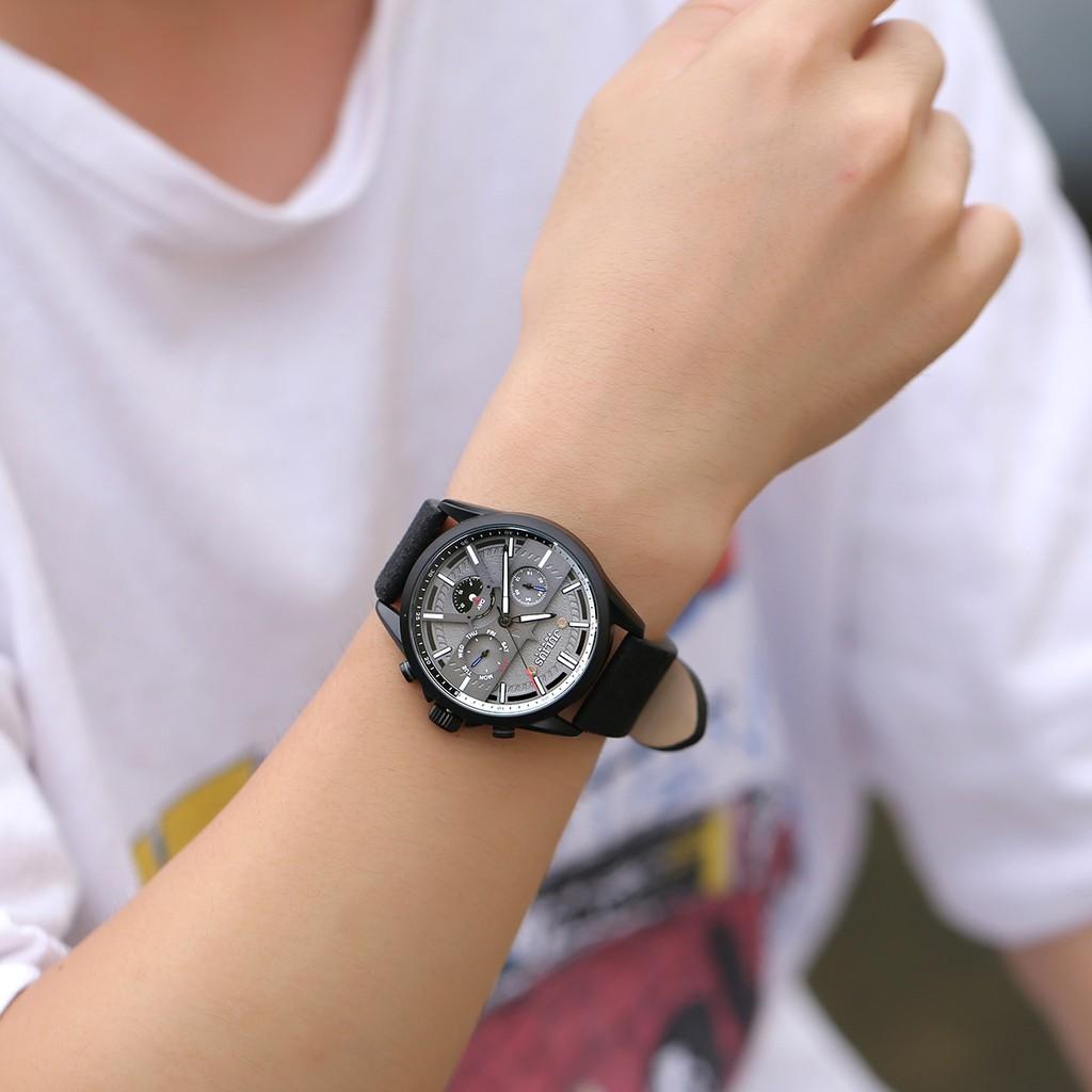 Đồng hồ nam Julius Hàn Quốc JAH-106 dây da lộn