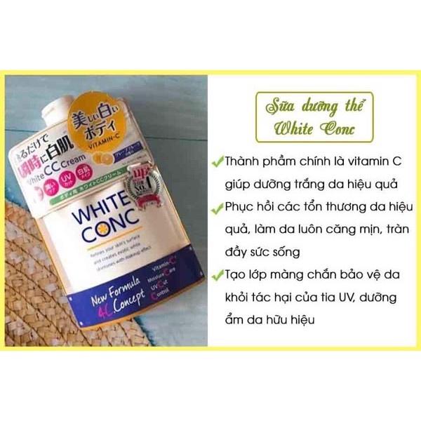 Sữa dưỡng thể trắng da White Conc Body CC Cream 200g (BAN NGÀY) [Ảnh thật]