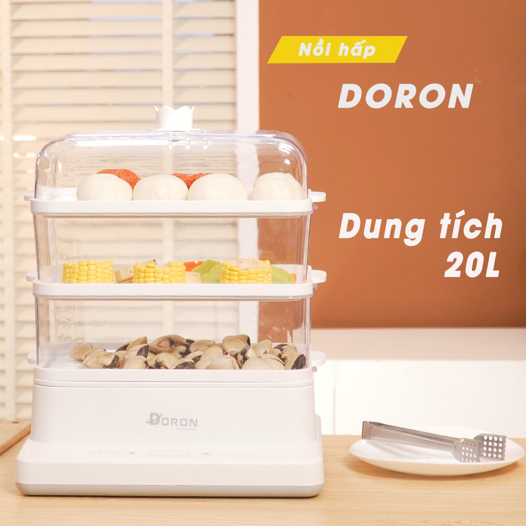 Nồi hấp điện 3 tầng đa năng, dung tích lớn 20L và 24L có chức năng đặt lịch hấp thông minh Hàng chính hãng