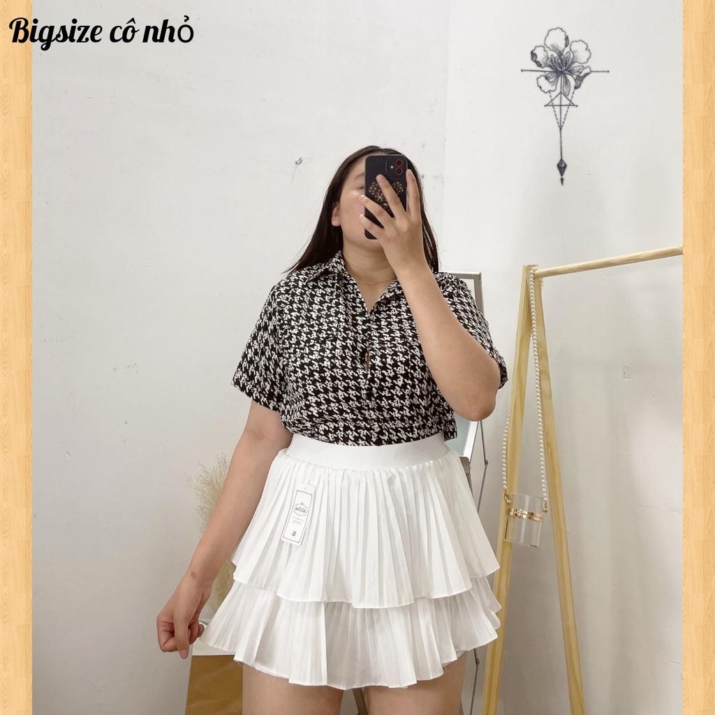 Áo sơ mi tay ngắn bigsize nữ có họa tiết zíc zắc chất lụa SMHT ZZ - Màu nâu