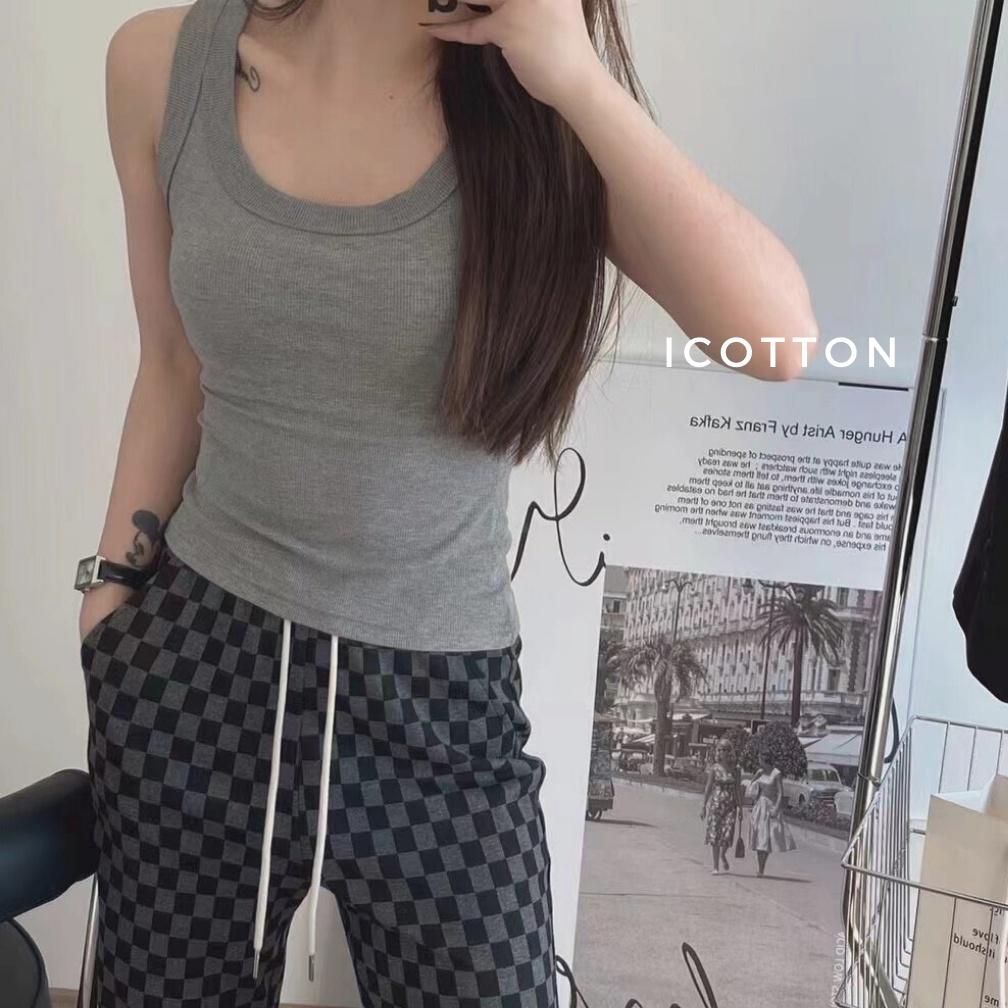 Áo ba lỗ nữ ️ICOTTON️ Áo tanktop khoét vai chất liệu thun tăm mặc mềm mịn mát