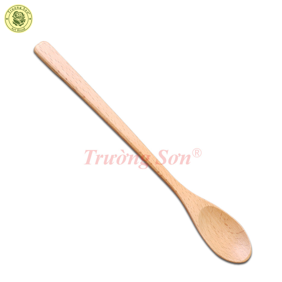 Muỗng Gỗ Beech Búp Sen Lớn Dài 20 Cm - Đồ Gỗ Nhà Bếp Thương Hiệu Trường Sơn