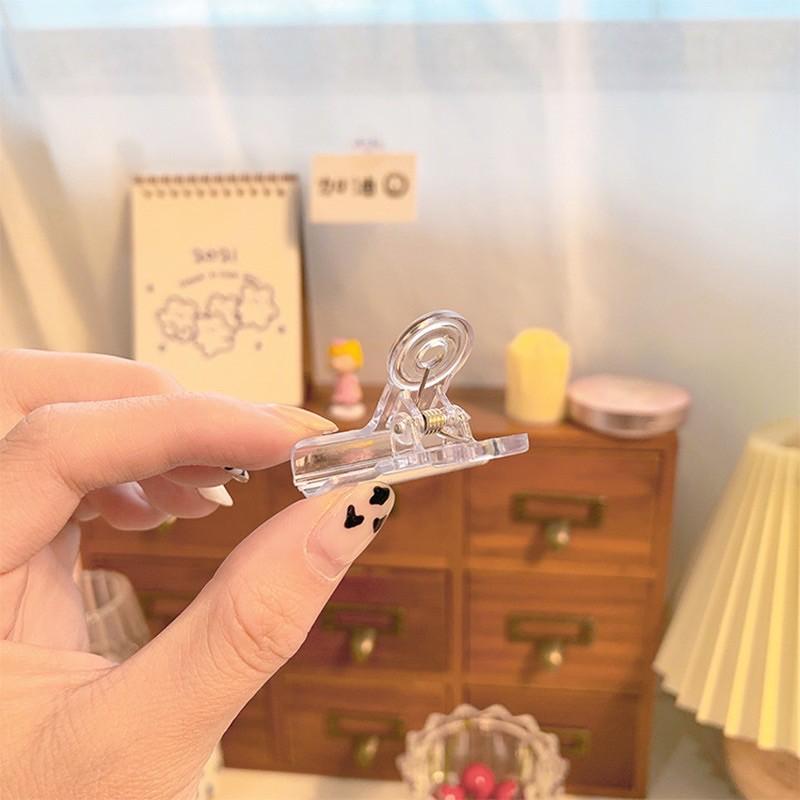 Kẹp Sổ Còng Nhựa Cứng Trong Suốt size 5cm - Binder Clip Nhựa