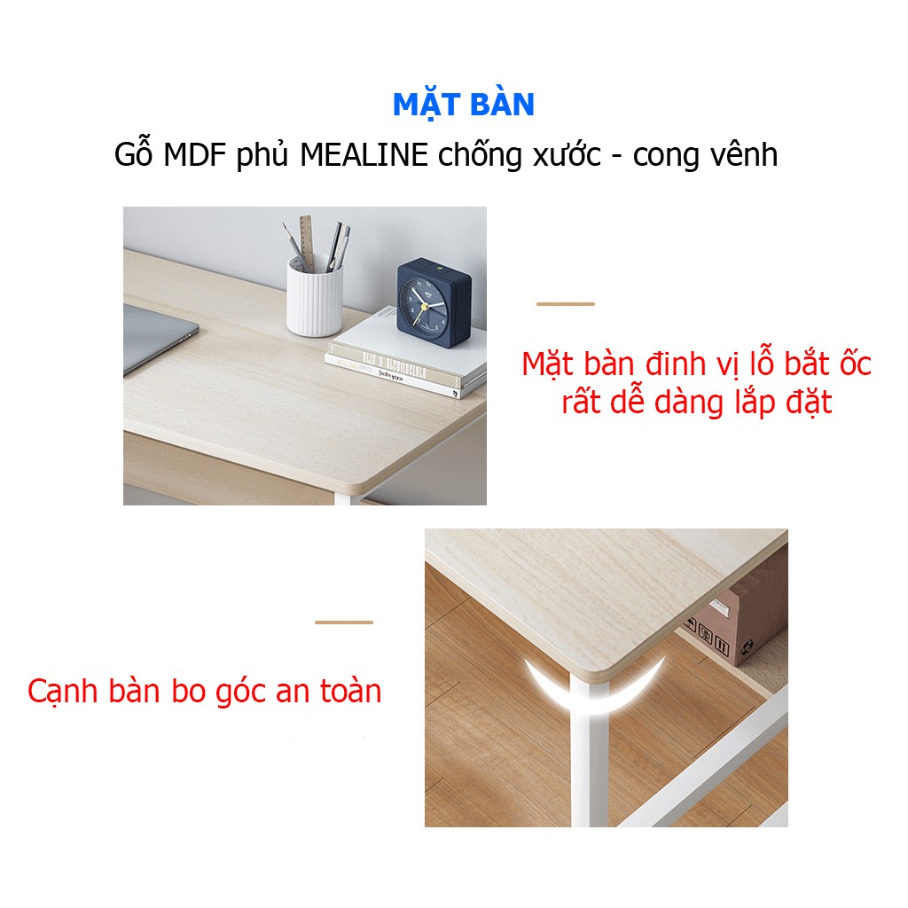 Bàn làm việc, bàn học sinh, sinh viên HOLI (KL) Mặt bàn dày 15 ly, Khung sắt to chịu lực, bàn Giá Rẻ chất lượng tốt