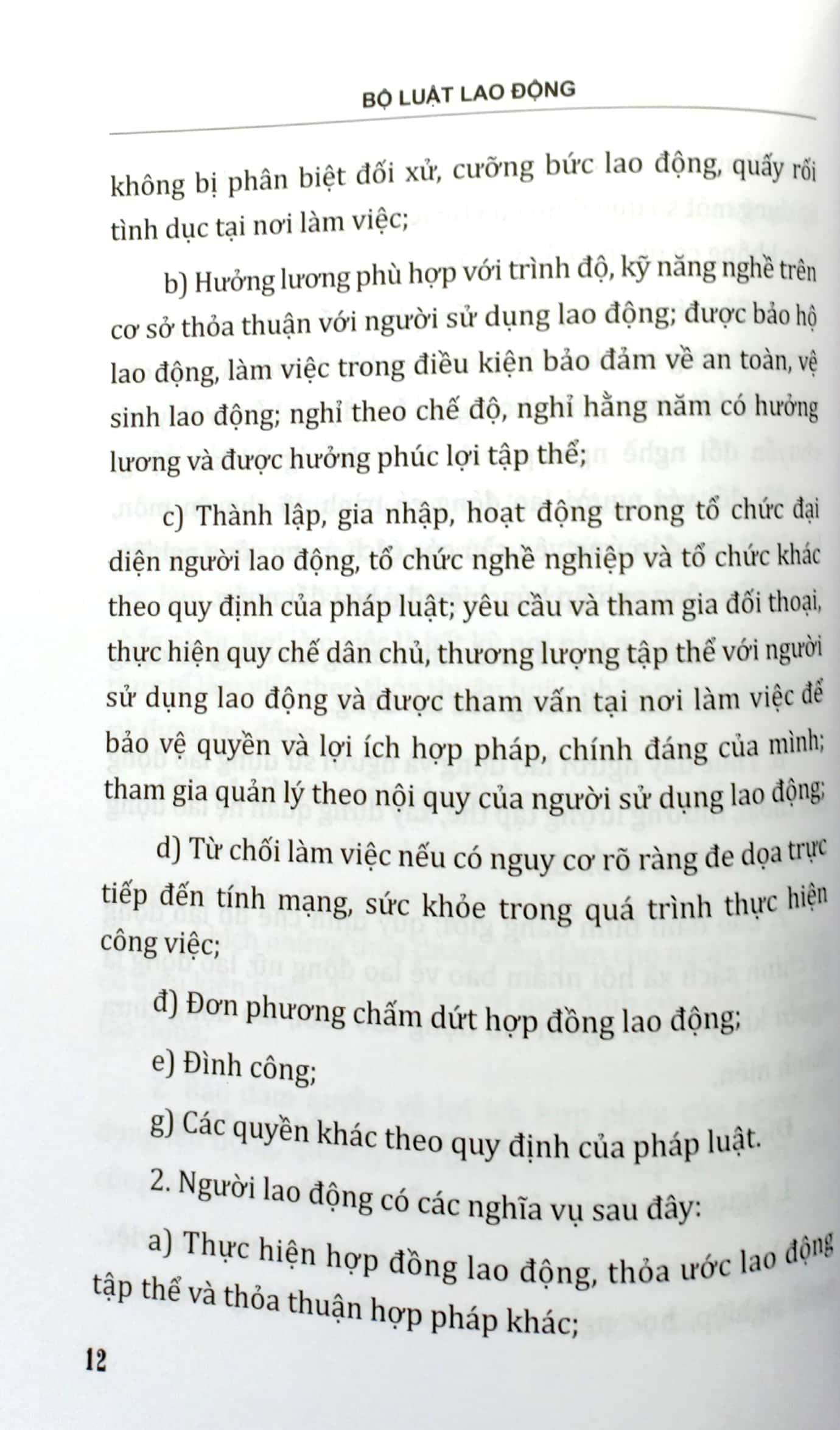Sách Bộ Luật Lao Động Của Nước Cộng Hòa Xã Hội Chủ Nghĩa Việt Nam (Áp Dụng Từ Ngày 01-01-2021)