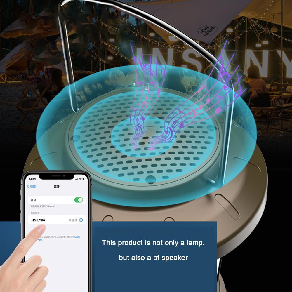 Portable Outdoor Retro Lantern Camping BT Speaker Light Tent Lamp USB Rechargeable Night Handhel Emergency Light