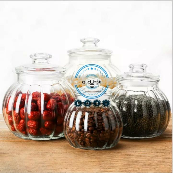 HŨ HỘP THỦY TINH BÍ NGÔ NẮP THỦY TINH 1900ML