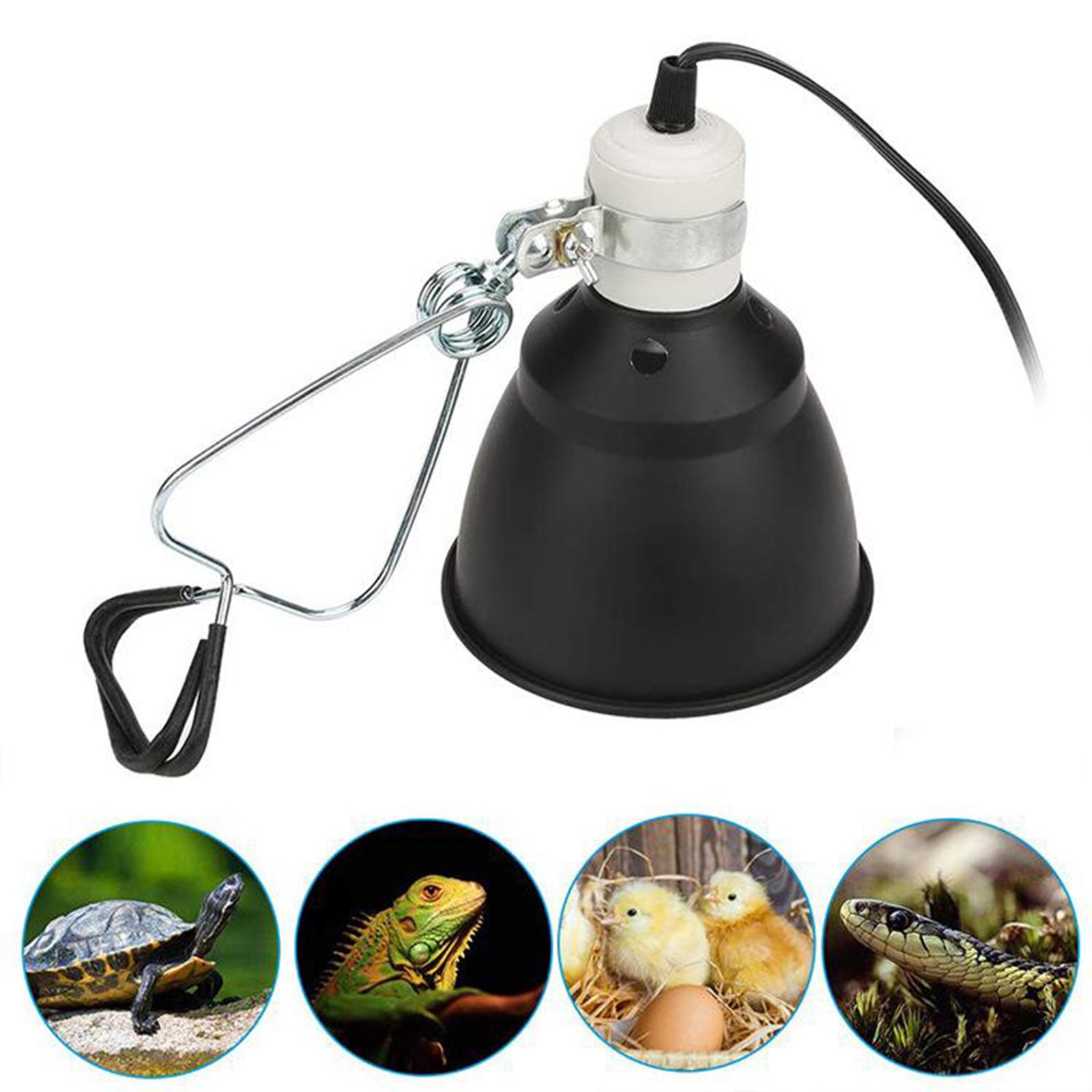 Reptile Heat Lamp Fixture, Adjustable Clamp Lamp Holder Stand, for Pet Brooder Lizard Turtle Snake Aquarium Habitat Heat Light Bulb