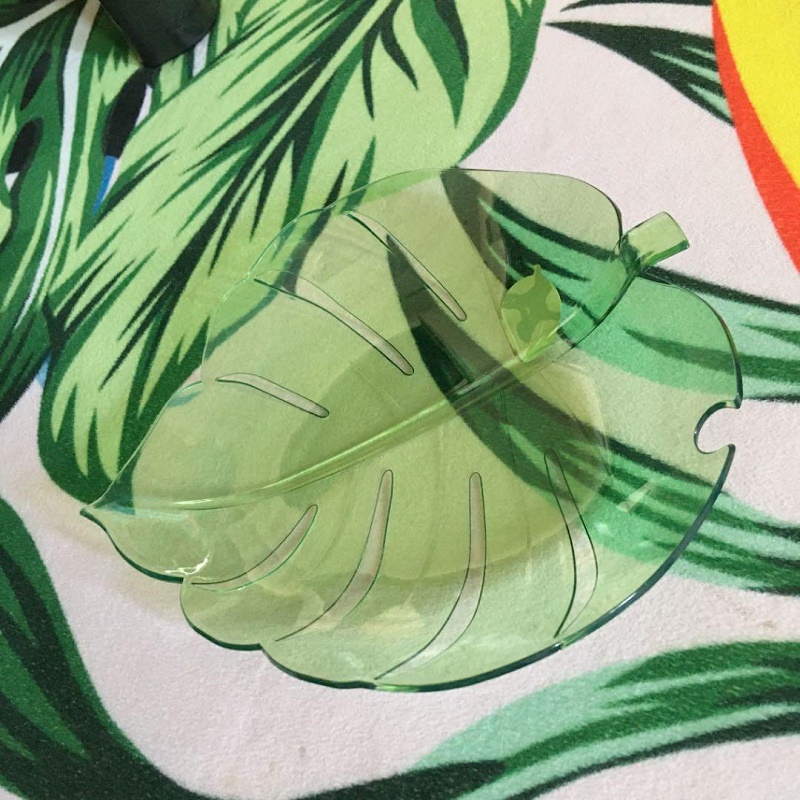 Đĩa nhựa pha lê hình lá bồ đề Yamada thích hợp cho bữa ăn gia đình, nhà hàng - nội địa Nhật Bản