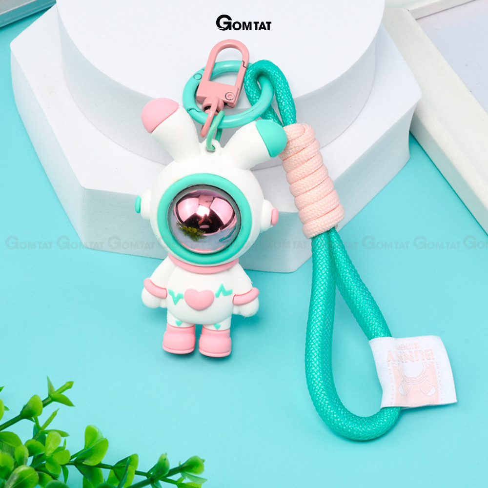 Móc khóa gấu trái tim cute, móc treo trên balo, túi xách siêu dễ thương - GAUTIM-KEY-005