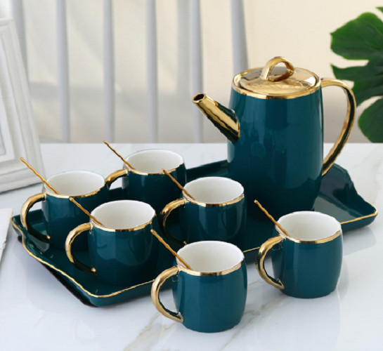 Bộ Tách Trà Sứ Màu Xanh