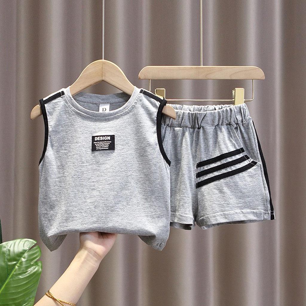 Bộ quần áo cho bé trai, Bộ sát nách kẻ sọc cho bé trai chất cotton cho bé từ 7-18kg - ROSY KIDS