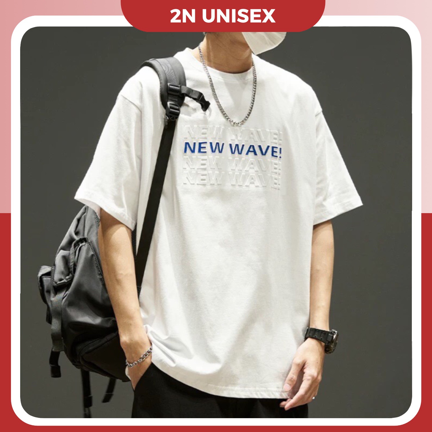 Áo thun tay lỡ form rộng - phông nam nữ cotton oversize - T shirt new wave a - 2N Unisex