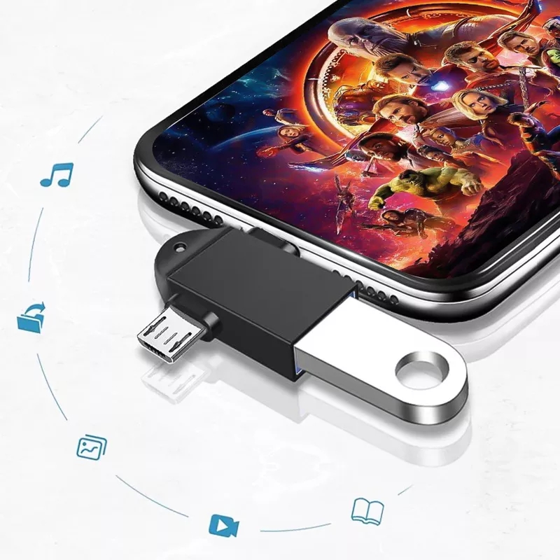 Đầu Chuyển - Cáp Chuyển Đổi OTG Cổng Type-C Micro Sang USB 3.0 Đọc dữ liệu chơi game Tặng kèm que chọc sim