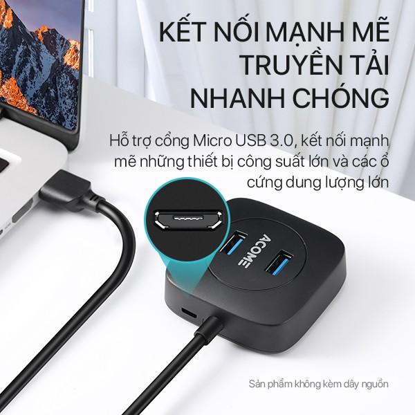 Bộ HUB Chuyển Đổi USB 3.0, 4 IN1 ACOME Tốc Độ Truyền Tải Cao, Công nghệ IC Mới - Hàng Chính Hãng