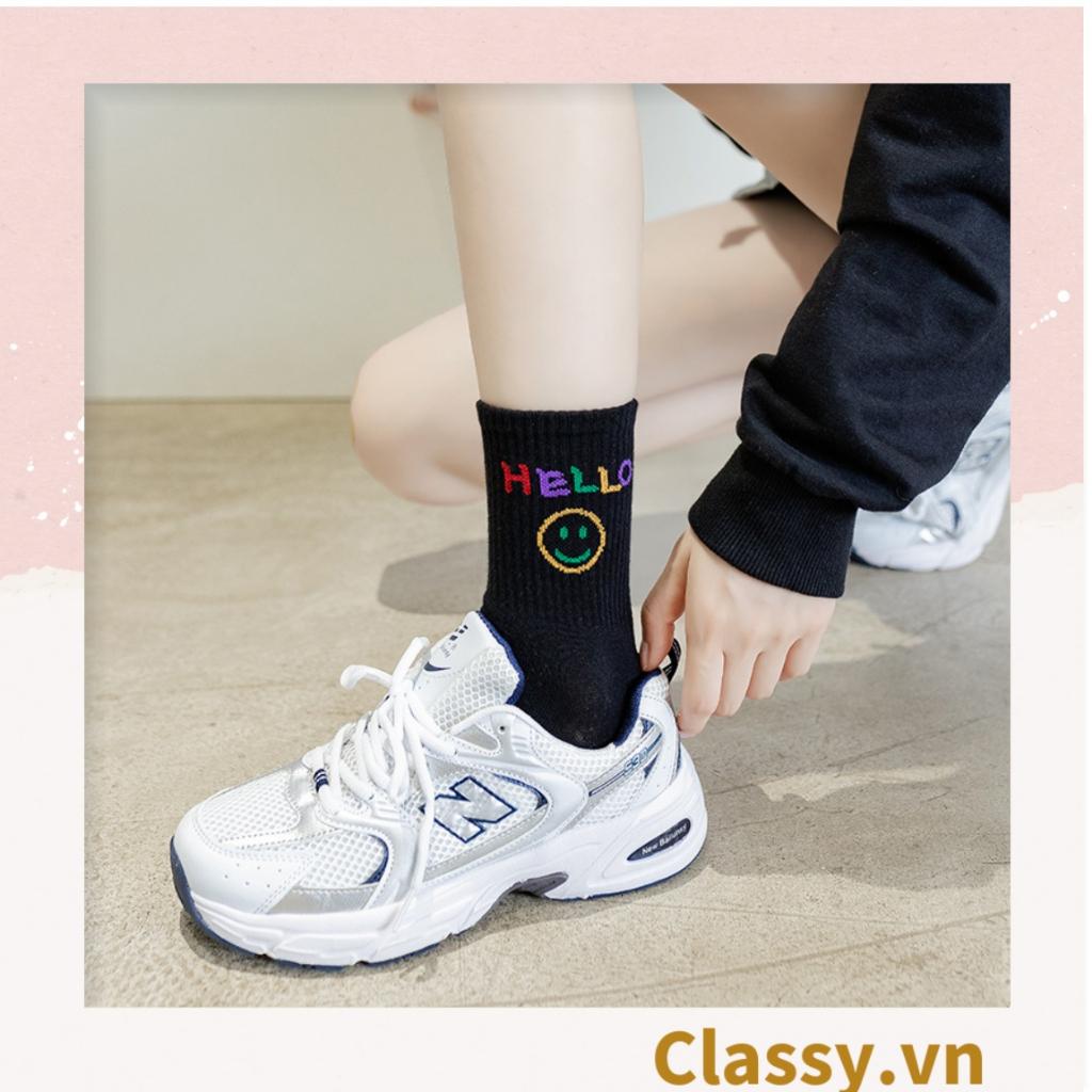 Tất cổ cao Classy,  vớ cổ cao ngày mới vui vẻ, chất cotton siêu êm chân G1349