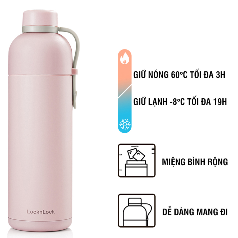 Bình giữ nhiệt Lock&amp;amp;Lock Belt Bottle LHC4267PIK 490ml - Màu