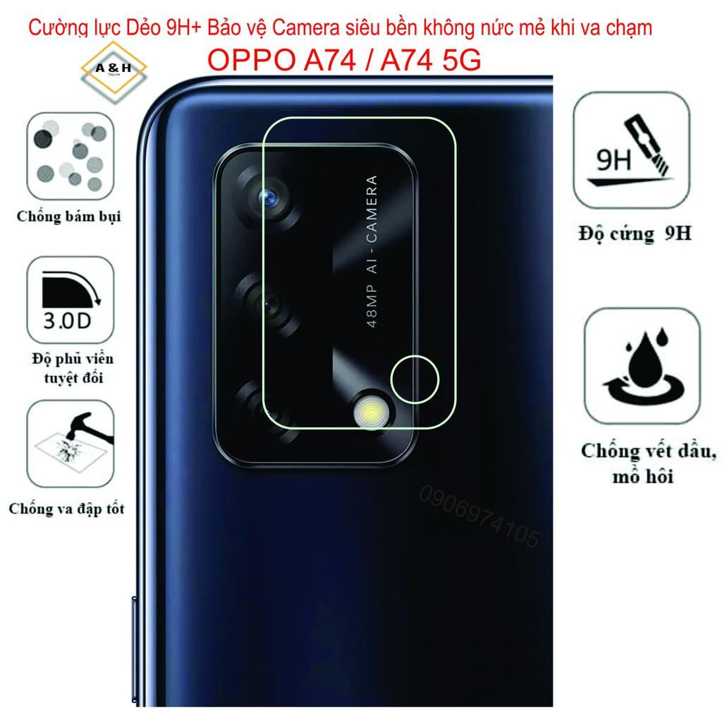 Bộ Combo Cường lực dẻo + Cường lực bảo vệ Camera dành cho OPPO A74 / A74 5G, chống va đập chống trầy xước